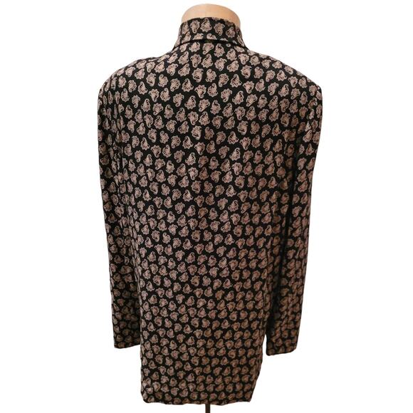 Vintage JH Collectibles Linen Rayon Blend Paisley One Button Blazer Sz 16 - Picture 2 of 8